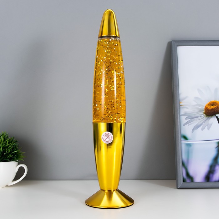 Светильник "Золотая ракета" лава, блёстки, Е14 h=35см RISALUX - фото 1911181074