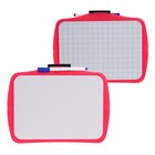 Доска маркерная A4 (29×22 см) deVENTE, двусторонняя: без рисунка/клетка, с маркером, розовая - фото 41937438