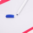 Доска маркерная A4 (29×22 см) deVENTE, двусторонняя: без рисунка/клетка, с маркером, розовая - фото 41937442