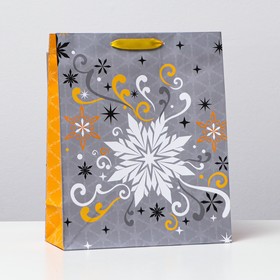 Пакет ламинированный "Снежинки", 26 x 32 x 12 см