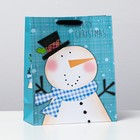 Пакет ламинированный "Снеговичок", 26 x 32 x 12 см - фото 9470900