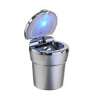 УЦЕНКА Пепельница для авто с крышкой TORSO, подсветка, 7.5×9 см, серебро - Фото 4
