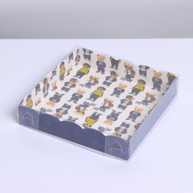 Коробка для кондитерских изделий с PVC крышкой «Мишки», 15 × 15 × 3 см