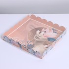 Коробка для кондитерских изделий с PVC крышкой «Живи мечтой», 21 × 21 × 3 см - фото 9471017