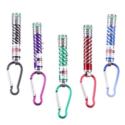 Фонарик-лазер брелок для ключей на карабине «100% веселья», в шоубоксе, МИКС