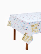 Скатерть одноразовая «С днём рождения», 137×183 см, белая - Фото 2