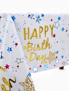 Скатерть одноразовая «С днём рождения», 137×183 см, белая - Фото 3