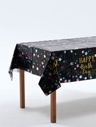 Скатерть одноразовая «С Днём Рождения» 137×183 см, чёрная - Фото 2