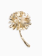 Брошь «Цветок» пушистый, цвет бело-синий в золоте - Фото 2