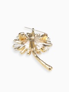 Брошь «Цветок» пушистый, цвет бело-синий в золоте - Фото 3