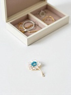 Брошь «Цветок» пушистый, цвет бело-синий в золоте - Фото 5