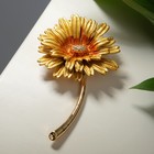 Брошь «Цветок» пушистый, цвет золотой - Фото 1