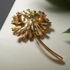 Брошь «Цветок» пушистый, цвет золотой - Фото 2