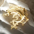 Брошь "Космос", цвет белый в матовом золоте - Фото 2