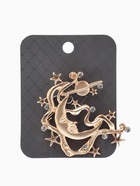 Брошь «Космос», белая в матовом золоте - Фото 5