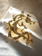 Брошь «Космос», белая в матовом золоте - Фото 2