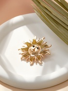 Брошь «Солнце», цвет чёрно-золотой в матовом золоте - Фото 4