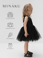 Платье нарядное для девочки MINAKU: PartyDress, однотонное, чёрное, рост 110 см - Фото 3