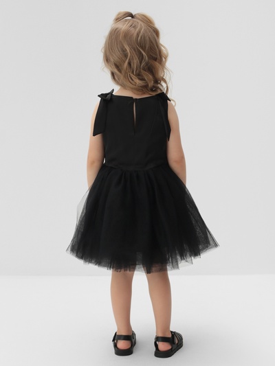 Платье нарядное для девочки MINAKU: PartyDress, однотонное, чёрное, рост 110-116 см