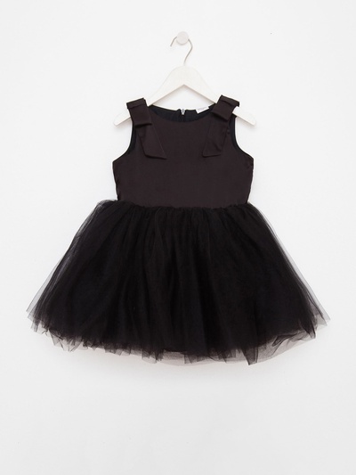 Платье нарядное для девочки MINAKU: PartyDress, однотонное, чёрное, рост 110-116 см