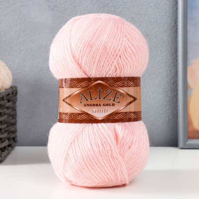 Пряжа для вязания спицами, крючком ALIZE, Angora Gold Simli, 75% акрил, 20% шерсть, 5% металлик, 500 м/100 г, (271)