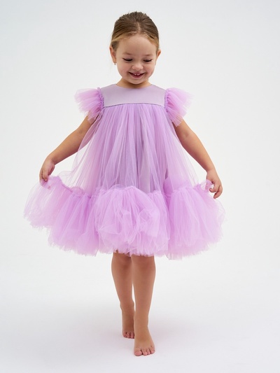 Платье нарядное для девочки KAFTAN с пышной юбкой, лиловое, рост 98-104 см