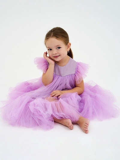 Платье нарядное для девочки KAFTAN с пышной юбкой, лиловое, рост 98-104 см
