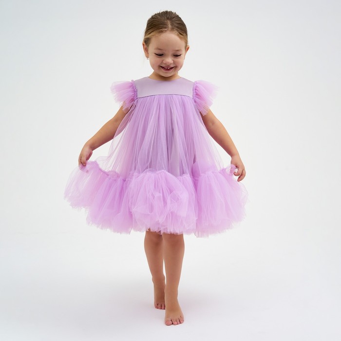 Платье детское с пышной юбкой KAFTAN, рост 110-116, лиловый - Фото 1