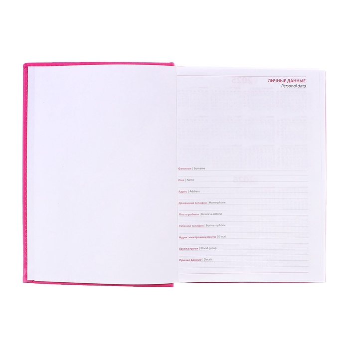 Ежедневник недатированный А5, 160 листов "Вивелла", обложка искусственная кожа, тёмно-розовый 6259833 - фото 16658418