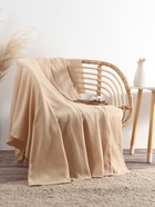 Плед флисовый «Экономь и Я», бежевый, 150×130 см, плотность 160 г/м² - Фото 3