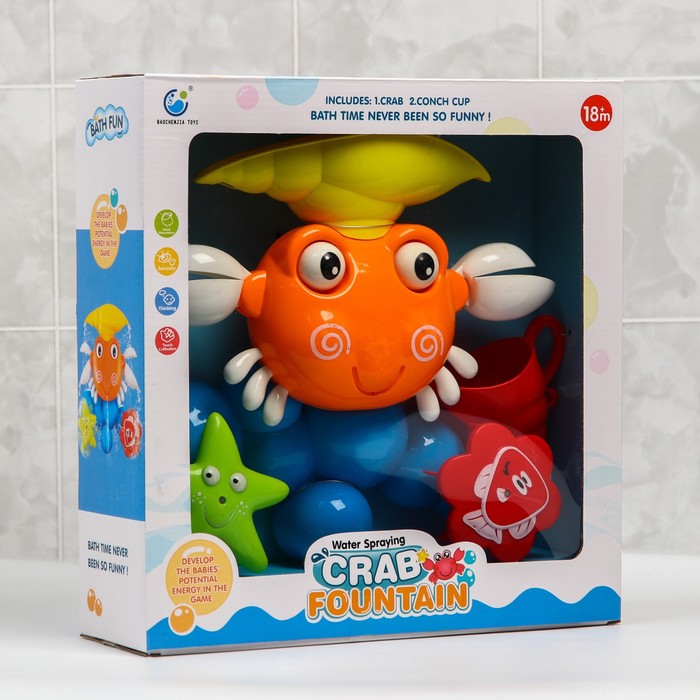 Набор игрушек для игры в ванне «Крабик- мельница», цвет МИКС 51898