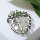 Брошь «Лист монстера» с улиткой, цвет зелёно-белый в серебре - Фото 2