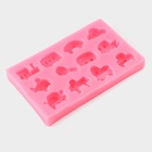 Молд для заливки «Машинки», силикон, 12 ячеек, 14.5×8.8×1.8 см, розовый - Фото 6