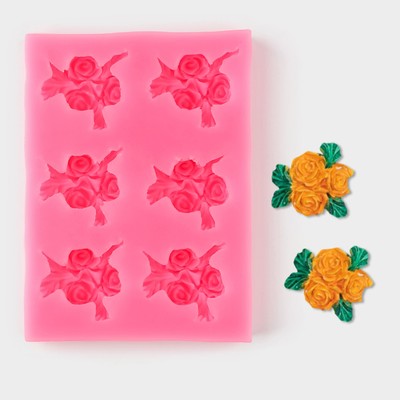 Молд «Букеты», силикон, 11,5×8×1,5 см, цвет МИКС