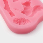 Молд для заливки Доляна «Белочка и орешки», силикон, 5 ячеек, 10×7×1.5 см, розовый - Фото 3