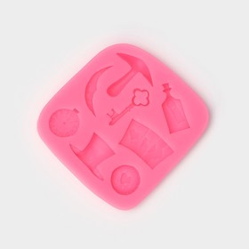 Молд для заливки «Фокус», силикон, 8 ячеек, 9×8.5×1 см, розовый
