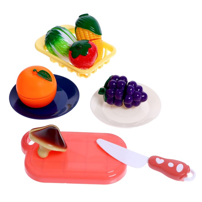 Набор продуктов «Овощи и фрукты» с аксессуарами в корзинке, МИКС 51908