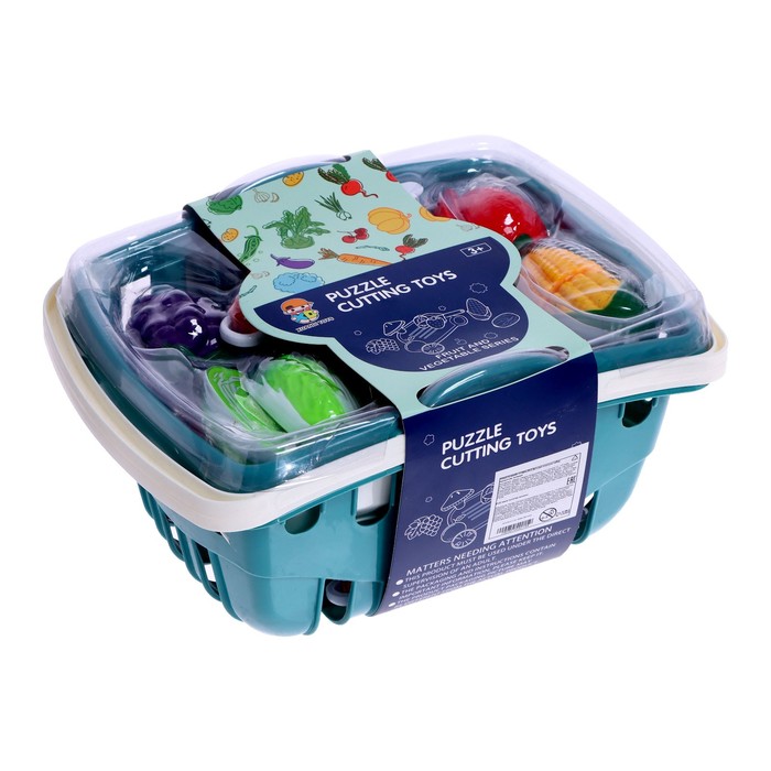 Набор продуктов «Овощи и фрукты» с аксессуарами в корзинке, МИКС 51908