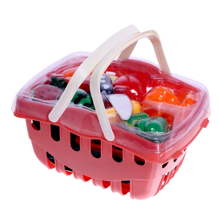 Набор продуктов «Овощи и фрукты» с аксессуарами в корзинке, МИКС 51908