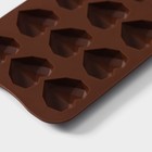 Форма для конфет и шоколада Доляна «Холодное сердце», 20.5×10×1.5 см, 15 ячеек, силикон, коричневая - Фото 4