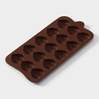 Форма для конфет и шоколада Доляна «Холодное сердце», 20.5×10×1.5 см, 15 ячеек, силикон, коричневая - Фото 5