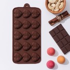 Форма для конфет и шоколада Доляна «Холодное сердце», 20.5×10×1.5 см, 15 ячеек, силикон, коричневая - Фото 6
