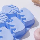 Форма для выпечки «Полярный мишка», силикон, 26×17,5×3 см, 6 ячеек, синяя - Фото 2