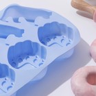 Форма для выпечки «Полярный мишка», силикон, 26×17,5×3 см, 6 ячеек, синяя - Фото 3