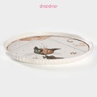 Тарелка обеденная Доляна «Коты-аристократы», d=26.5 см, фарфор, белая - Фото 2