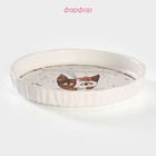 Тарелка обеденная Доляна «Коты-аристократы», d=21.5 см, фарфор, белая - Фото 2