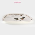 Блюдо фарфоровое сервировочное Доляна «Коты-аристократы», 22×18 см, цвет белый - Фото 2