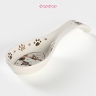 Подставка под ложку Доляна «Коты-аристократы», 21.5×7.5 см, фарфор, белая - Фото 2