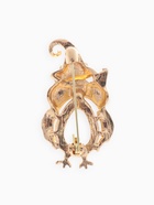 Брошь «Филин в колпаке», чёрный, белая в золоте - Фото 2