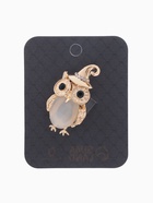 Брошь «Филин в колпаке», чёрный, белая в золоте - Фото 4